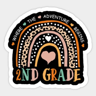 Leopard Rainbow 2nd Grade Where The Adventure Begins Sticker